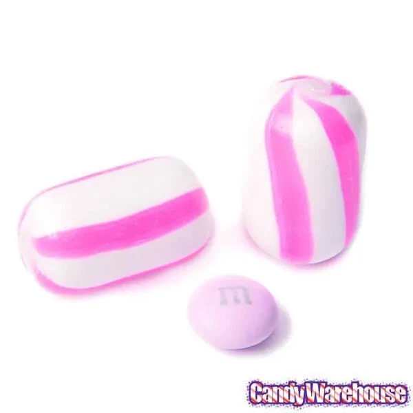 YumJunkie Sassy Cylinders Strawberry Pink Striped Hard Candy: 5LB Bag - Image 3